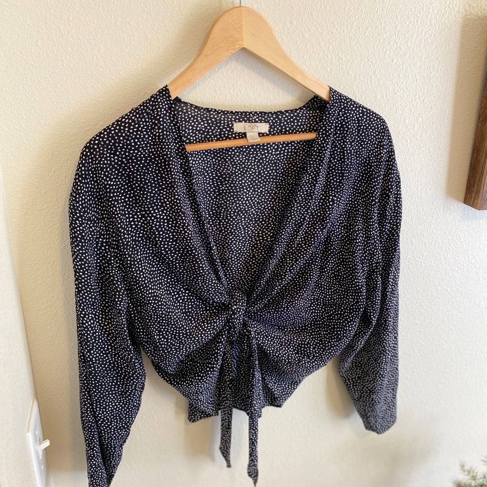 Polka dot Loft wrap top